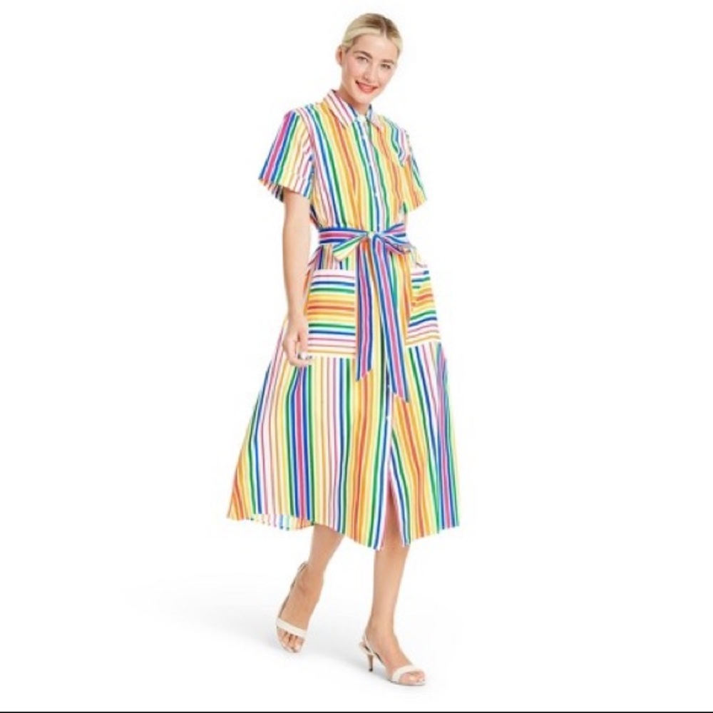 Christopher John Rogers x Target rainbow cotton shirt dress  dress 12